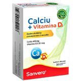 Calciu + Vitamina D3 - 30 Comprimate Filmate, Sanvero 