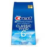 Benzi pentru albirea dintilor 3D White Whitestrips Vivid, 20 benzi, Crest