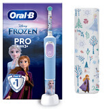 Elektrische Zahnbürste Vitality Pro Kids Frozen + Travel Kit, für Kinder ab 3 Jahren, Oral-B