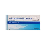 Acetylsalicylsäure, 500 mg, 20 Tabletten, Zentiva