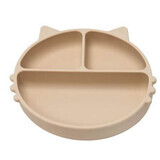 Assiette compartimentée en silicone avec ventouse Kitty, 6 mois+, Bubble Beige, Appekids