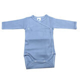 Langarm-Body aus Baumwolle, 0-3 Monate, Blau, Baltic Bebe