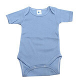 Body din bumbac cu maneca scurta Rib, 6-12 luni, Bleu, Baltic Bebe