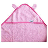 Baby hooded towel with ears, 80x80 cm, Pink, Tuxi Brands