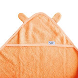 Towel with hood and ears for babies, 80x80 cm, Salmon, Tuxi Brands