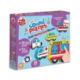 Puzzle Blocks with sounds, +1 year, Vehicles, Reig