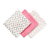 Set van 3 stoffen babyluiers, Bamboe Roze, Babyono