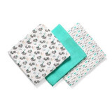 Set van 3 stoffen babyluiers, Bamboe Turquoise, Babyono