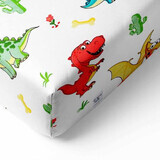 Sheet with elastic, 60x120 cm, Dino, Tuxi