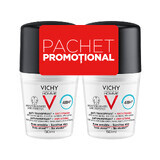 Pachet Deodorant roll-on antiperspirant anti-urme pentru bărbați 48h, 50 ml + 50 ml, Vichy Homme