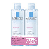 La Roche Posay Ultra Apă micelară pentru pielea reactivă, hipersensibilă 400 + 400 ml, (70% reucere la al doilea produs)