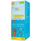 Sirop Kidz Omega-3 cu aromă naturală de lămâie și vitamina D3, 150 ml, Natures Aid