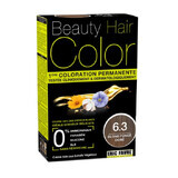 Vopsea de par cu extracte vegetale si bumbac Dark Golden Blonde, Nuanta 6.3, 160 ml, Beauty Hair Color