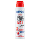 Bros, Max spray împotriva țânțarilor și căpușelor, DEET 25.77%, 90 ml