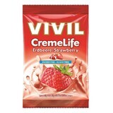 Zuckerfreies Erdbeer-Bonbon Creme Life, 60 g, Vivil
