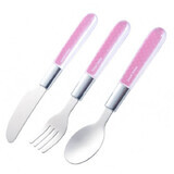 Canpol Babies, cutlery set for babies, metal, pink, 9/477, from 18 months