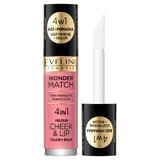 Eveline Cosmetics Wonder Match Velour Cheek&amp;Lip, Rouge und flüssiger Lippenstift, Nr. 03, 4,5 ml