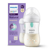 Avent Natural Response, Flasche mit ansprechendem Sauger, mit AirFree-Ventil, Teddybär, Durchfluss 3, SCY673/82, nach 1 Monat, 260 ml