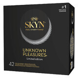 Unimil Skyn Unknown Pleasure, geheimnisvolles Nicht-Latex-Kondom-Set, 42 Stück