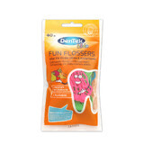 DenTek Kids Fun Flosser, Zahnseide Zahnstocher für Kinder, 40 Stück