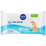 Nivea Baby 99% pure water, biodegradable wet wipes, 57 pieces