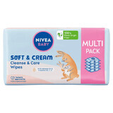 Nivea Baby Soft&amp;Cream, Feuchttücher, biologisch abbaubar, 4 x 57 Stück