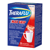 Theraflu Max Grip 1000 mg + 70 mg + 10 mg, Pulver zum Einnehmen, Geschmack: Beeren und Menthol, 10 Beutel 