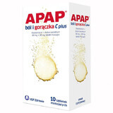 Apap Schmerz und Fieber C plus 500 mg + 300 mg, 10 Brausetabletten