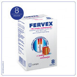 Fervex 500 mg + 200 mg + 25 mg, Granulat zum Einnehmen, Himbeergeschmack, 8 Beutel