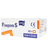 Matopat Fixopore S, Pflasterverband, Vliesstoff, steril, mit Saugkissen, 5 cm x 7,2 cm, 100 Stück