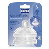 Chicco, NaturalFeeling Flasche Sauger 6m +, Brei fließen, nach 6 Monaten, 2 Stück