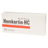 Hemkortin-HC 10 mg + 10 mg, rectal suppositories, 12 units