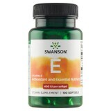 Swanson E, natürliches Vitamin E 400 IU, 100 Gelkapseln