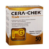 Cera-Chek 1 Code, Teststreifen zur Blutzuckermessung, 50 Einheiten