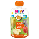 HiPP HiPPiS Bio mousse de fruits, poire, pomme, mangue et fruit de la passion, après 6 mois, 100 g