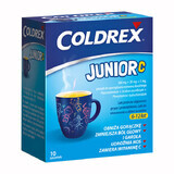 Coldrex Junior C 300 mg + 20 mg +5 mg, Pulver zum Einnehmen für Kinder von 6-12 Jahren, Zitronengeschmack, 10 Beutel