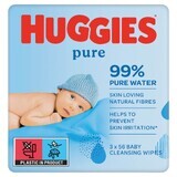 Huggies Pure, Baby-Feuchttücher, 3 x 56 Stück