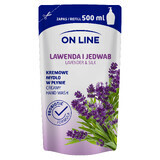 On Line, flüssige Cremeseife, Lavendel und Seide, Vorrat, 500 ml