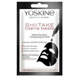 Yoskine Geisha Mask Shiitake, black textile mask for hydration and tightening of pores, 20ml