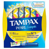 Tampax Compak Pearl, Hygienetampons mit Applikator, Regular, 16 Stück