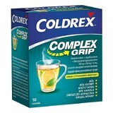 Coldrex Complex Grip 500 mg + 200 mg + 10 mg, Pulver zum Einnehmen, Zitronen-Minze-Geschmack, 10 Portionsbeutel