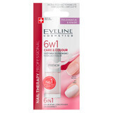 Eveline Cosmetics Nail Therapy, Nagelfarbaufbereiter 6in1, Französisch, 5 ml