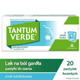 Tantum Verde 3 mg, Eukalyptus-Geschmack, 20 harte Lutschtabletten