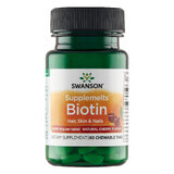 Swanson Biotin Supplemelts, Biotin 5000 µg, Kirschgeschmack, 60 Kautabletten