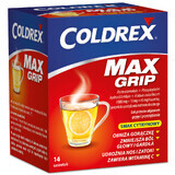 Coldrex MaxGrip 1000 mg + 10 mg + 40 mg, Zitronengeschmack, 14 Portionsbeutel