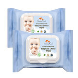 Biologisch abbaubare Gesichts- und Nasentücher, 24 Stück + 24 Stück, Mommy Care