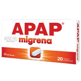 Apap Migräne 250 mg + 250 mg + 65 mg, 20 Filmtabletten