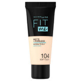 Maybelline Fit Me! Matte en Poreless, matterende foundation, Nr. 104, Zacht Ivoor, 30 ml