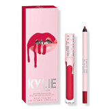 Set ruj de buze si creion, Kylie, Matte Lip Kit, 402 Mary Jo K