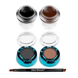 Sprancene Kit, Kiss Beauty, Fit Eye Durable, 2 Sprancene Gel, 2 Sprancene Blushes, Pinsel, Schwarz-Braun